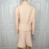 John Meyer Polyester Skirt Suit Size 16 Salmon Stand Up Collar Zip Up 2 Piece