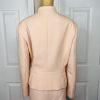 John Meyer Polyester Skirt Suit Size 16 Salmon Stand Up Collar Zip Up 2 Piece