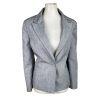 Le Suit Polyester Blazer Size 14P Gray Single Breasted Lined 1PC Women