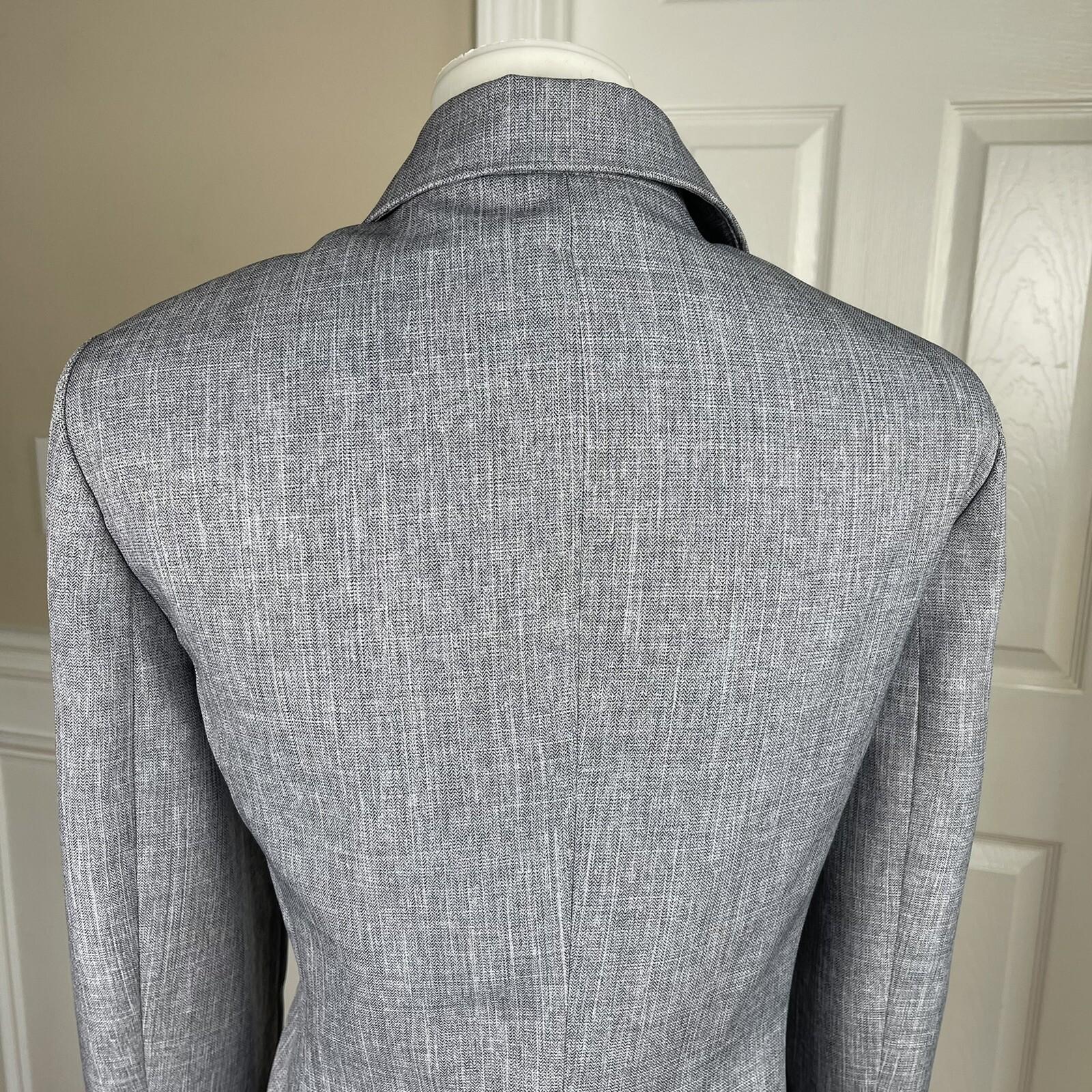 Le Suit Polyester Blazer Size 14P Gray Single Breasted Lined 1PC Women