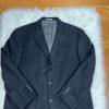 Oscar De La Renta Vintage Men Cashmere Wool Blazer 48R Black 2 Button Ventless
