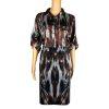 Calvin Klein Polyester Spandex Skirt Blouse Size 14 Multicolor Abstract 2PC