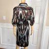 Calvin Klein Polyester Spandex Skirt Blouse Size 14 Multicolor Abstract 2PC