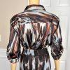Calvin Klein Polyester Spandex Skirt Blouse Size 14 Multicolor Abstract 2PC