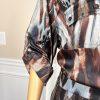 Calvin Klein Polyester Spandex Skirt Blouse Size 14 Multicolor Abstract 2PC