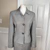 Cool Chic Women Polyester Rayon Skirt Suit Size 10 Gray Lined Belted 2PC