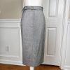 Cool Chic Women Polyester Rayon Skirt Suit Size 10 Gray Lined Belted 2PC