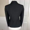 Anne Klein Polyester Blazer Size 8P Black Single Breasted Ruffle Collar Lined