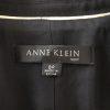 Anne Klein Polyester Blazer Size 8P Black Single Breasted Ruffle Collar Lined
