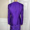 10-660.jpg Diana Polyester Skirt Suit Top Size 8 Purple Tiered Ruffle Elastic Waist 3PC New