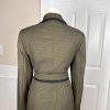 Kasper Women Polyester  Skirt Suit Size 8 Dark Green Black Lined Belted 2PC