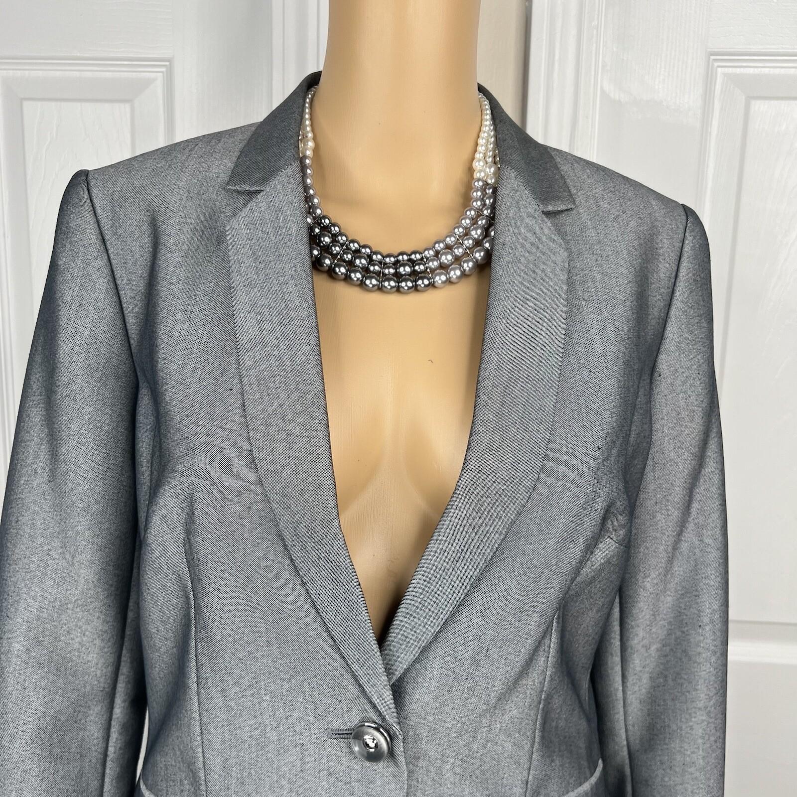 John Meyer Women Polyester Pant Suit Size 6 Shark Career 2Piece Notch Collar New