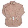 Peter Millar Button Up Shirt Size 15S Long Orange NanoLuxe Check Classic New