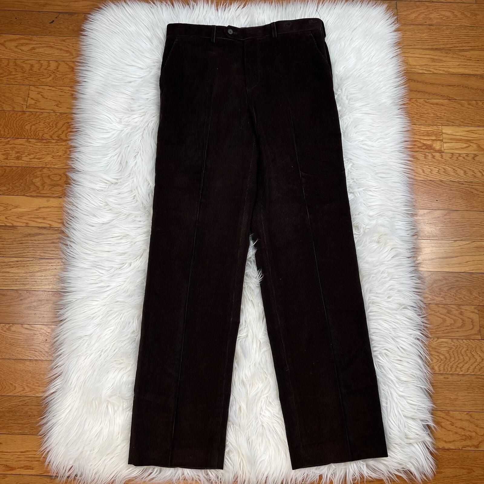 Lauren Ralph Lauren Men Velour Velvet Dress Pants Size 32x32 Brown Career New