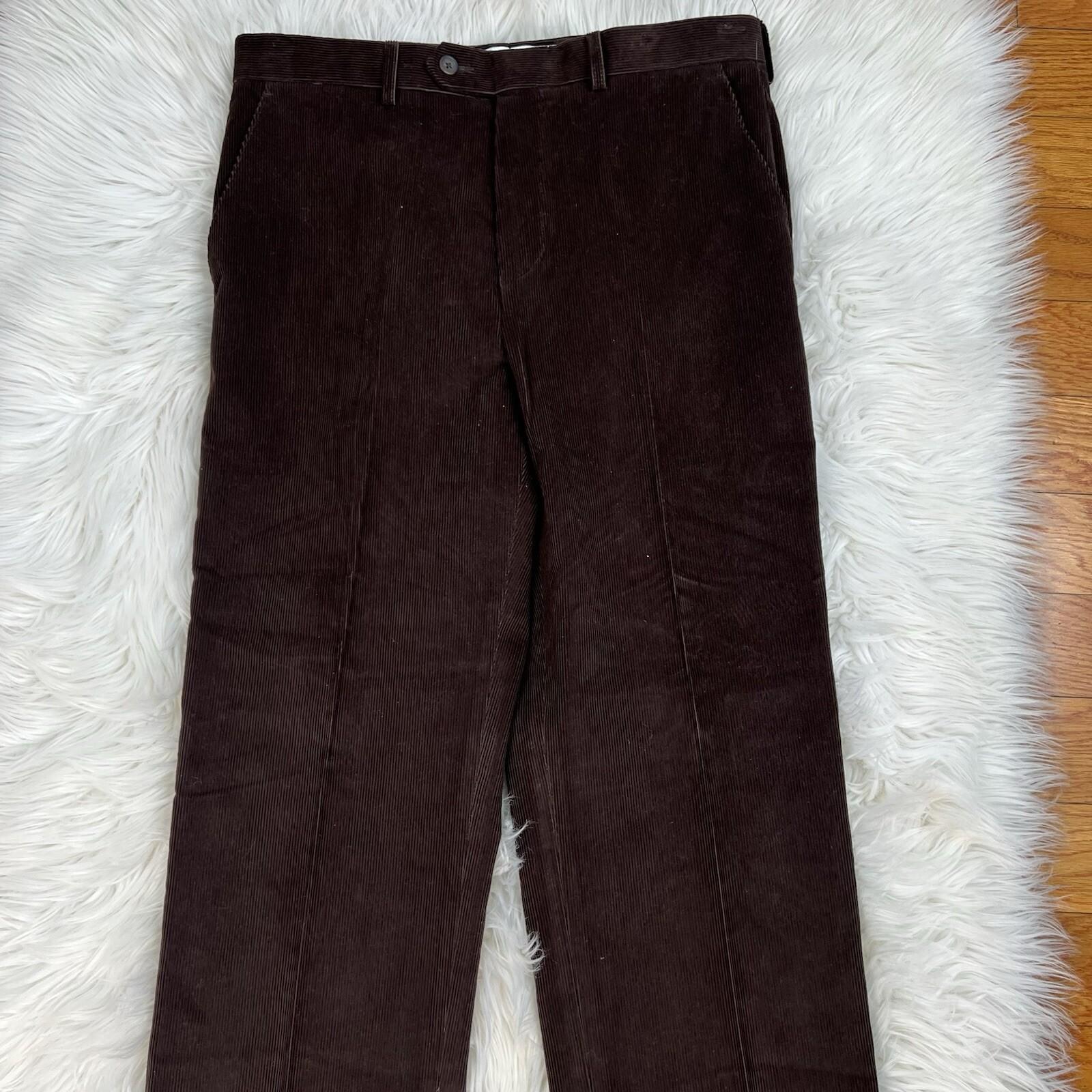 Lauren Ralph Lauren Men Velour Velvet Dress Pants Size 32x32 Brown Career New