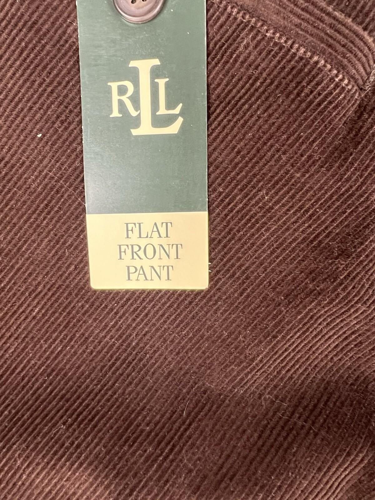 Lauren Ralph Lauren Men Velour Velvet Dress Pants Size 32x32 Brown Career New