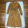 Asos Design Leather Look Jumpsuit Size 8 Caramel Faux leather Belted New