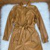 Asos Design Leather Look Jumpsuit Size 8 Caramel Faux leather Belted New