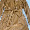 Asos Design Leather Look Jumpsuit Size 8 Caramel Faux leather Belted New