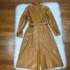Asos Design Leather Look Jumpsuit Size 8 Caramel Faux leather Belted New