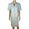 Kasper ASL Vintage Polyester Skirt Suit Size 10 Ice Blue Short Sleeve Career 2PC