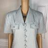 Kasper ASL Vintage Polyester Skirt Suit Size 10 Ice Blue Short Sleeve Career 2PC