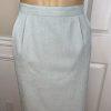 Kasper ASL Vintage Polyester Skirt Suit Size 10 Ice Blue Short Sleeve Career 2PC