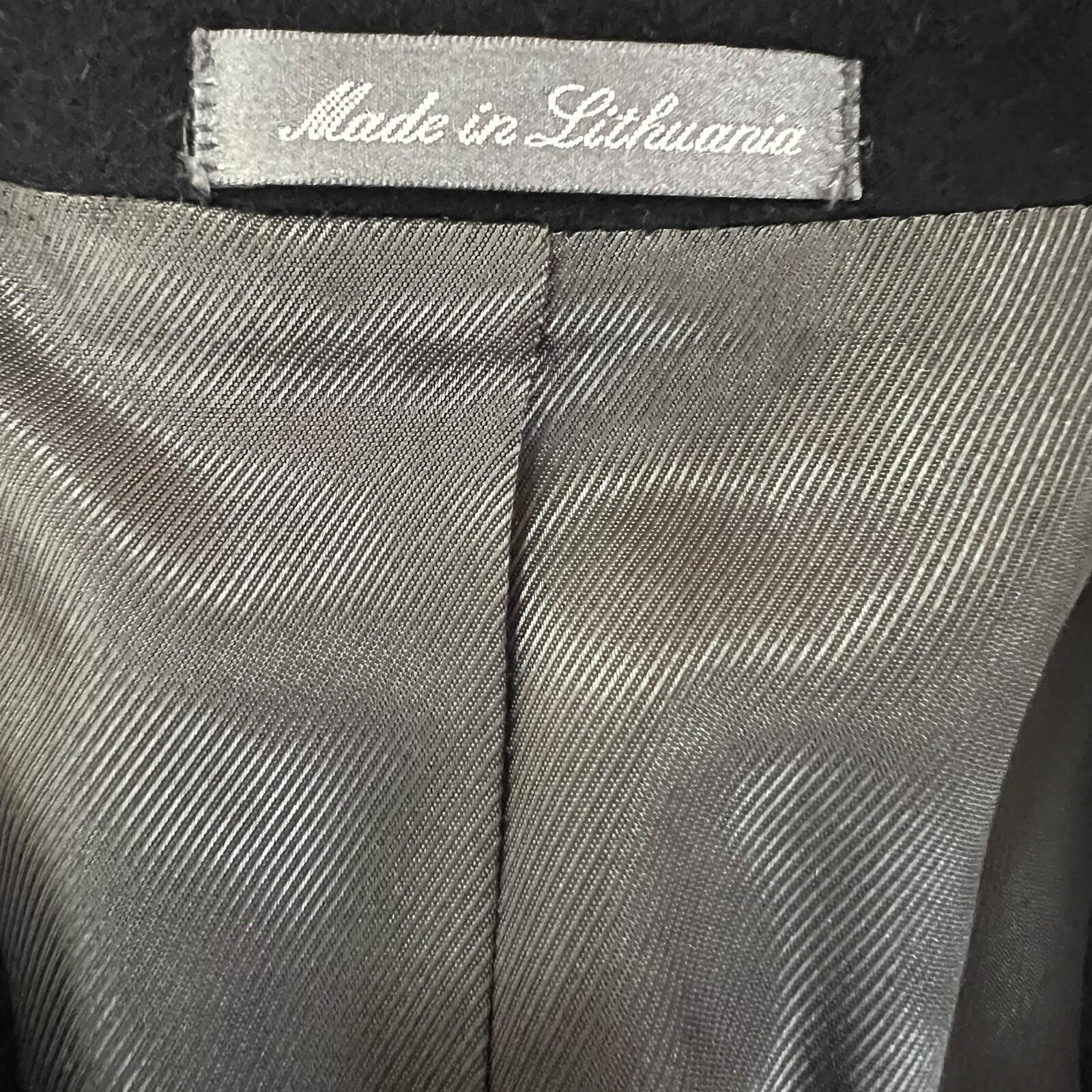 Oscar De La Renta Vintage Men Cashmere Wool Blazer 48R Black 2 Button Ventless