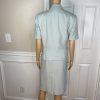 Kasper ASL Vintage Polyester Skirt Suit Size 10 Ice Blue Short Sleeve Career 2PC