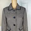 Ann Taylor Loft Cotton Skirt Suit Size 6 Beige Black Lined Career Pockets 2PC