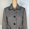 Ann Taylor Loft Cotton Skirt Suit Size 6 Beige Black Lined Career Pockets 2PC