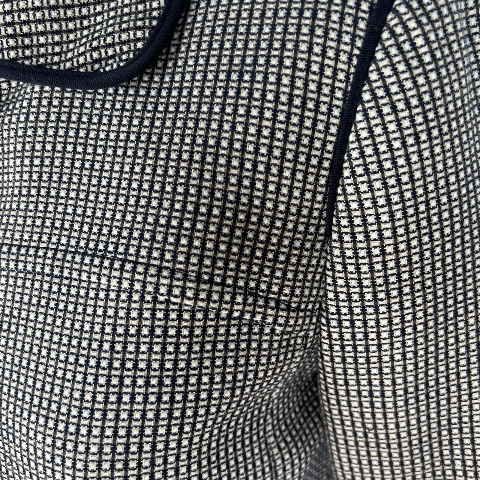 Ann Taylor Loft Cotton Skirt Suit Size 6 Beige Black Lined Career Pockets 2PC