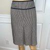 Ann Taylor Loft Cotton Skirt Suit Size 6 Beige Black Lined Career Pockets 2PC