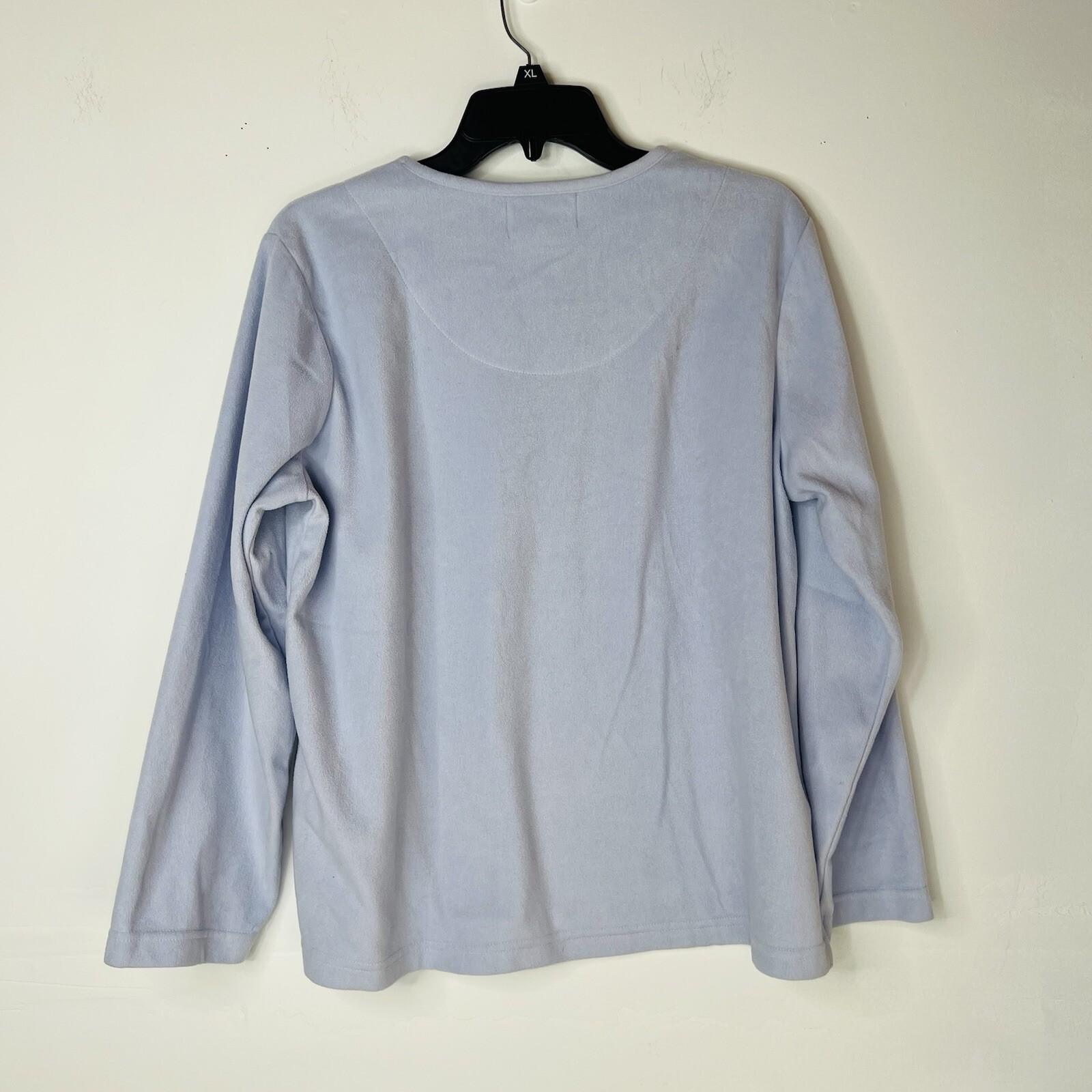 Oscar de la Renta Women Size M Periwinkle Long Sleeve Crew Neck Pullover Sweater