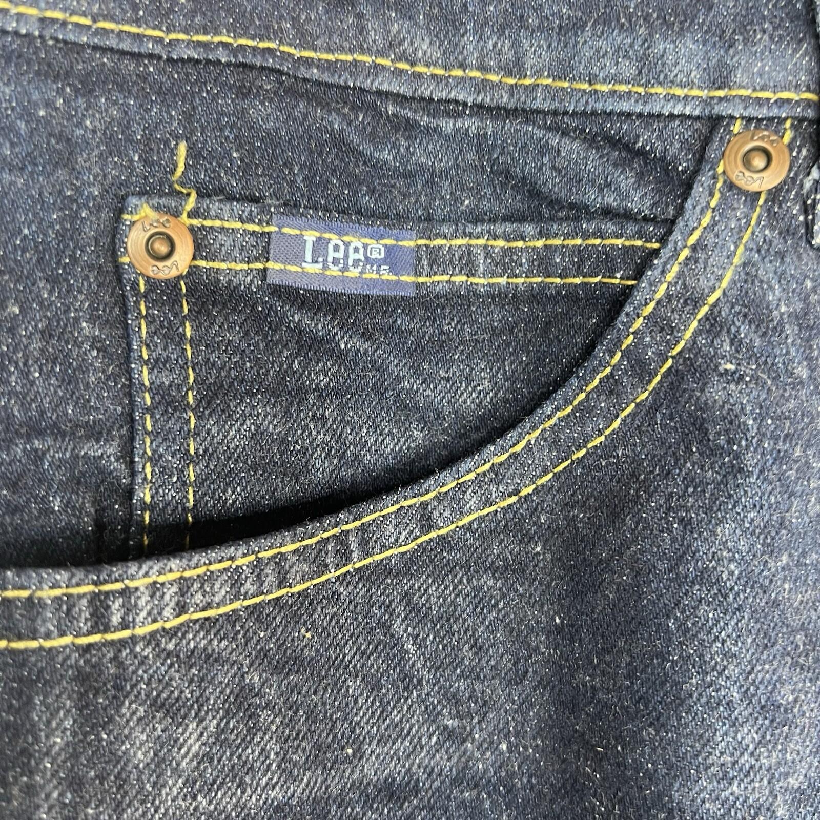 10-6677.jpg Vintage Lee Jeans Men 32x31 Dark Blue Denim Straight Leg Western Cowboy 80s 90s