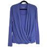 Soft Surroundings Anouk Top Blouse Size XL Periwinkle V Neck Front Drape