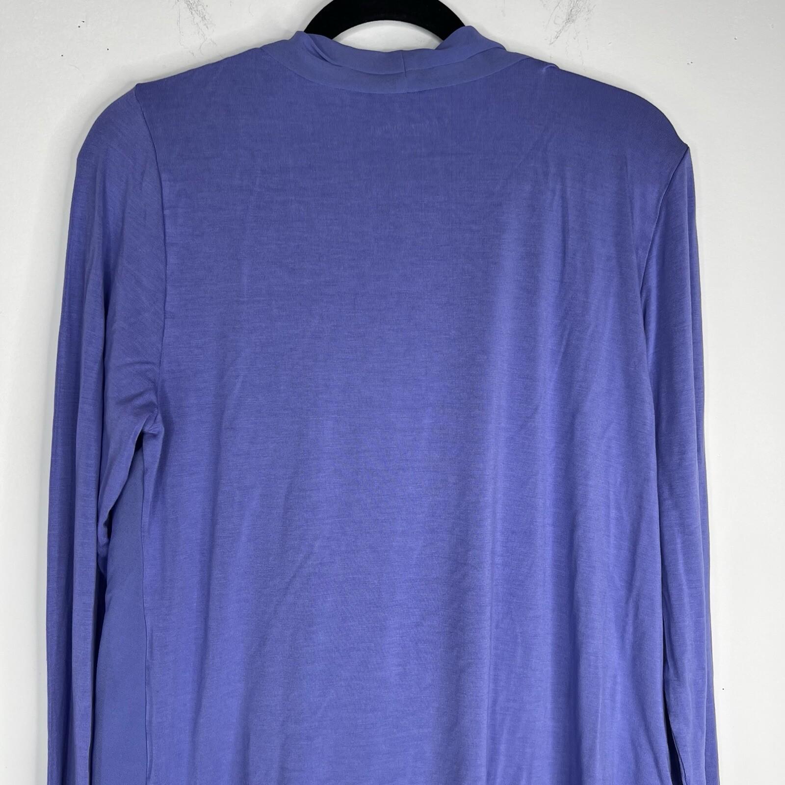 Soft Surroundings Anouk Top Blouse Size XL Periwinkle V Neck Front Drape