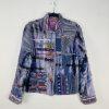 Vintage Sandy Starkman Artsy Jacket M Embroidered Crochet Patchwork Gray Pink