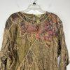 Vintage Giallo Napoli  Blouse Size L Artsy Floral Embroidered Weaving Country