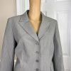 KASPER Polyester Viscose Spandex Pant Suit Size 10P Gray Striped Lined 2PC