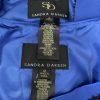 SANDRA DARREN Blue Polyester Beaded embroidered Stand Up Collar Blazer set SZ 12