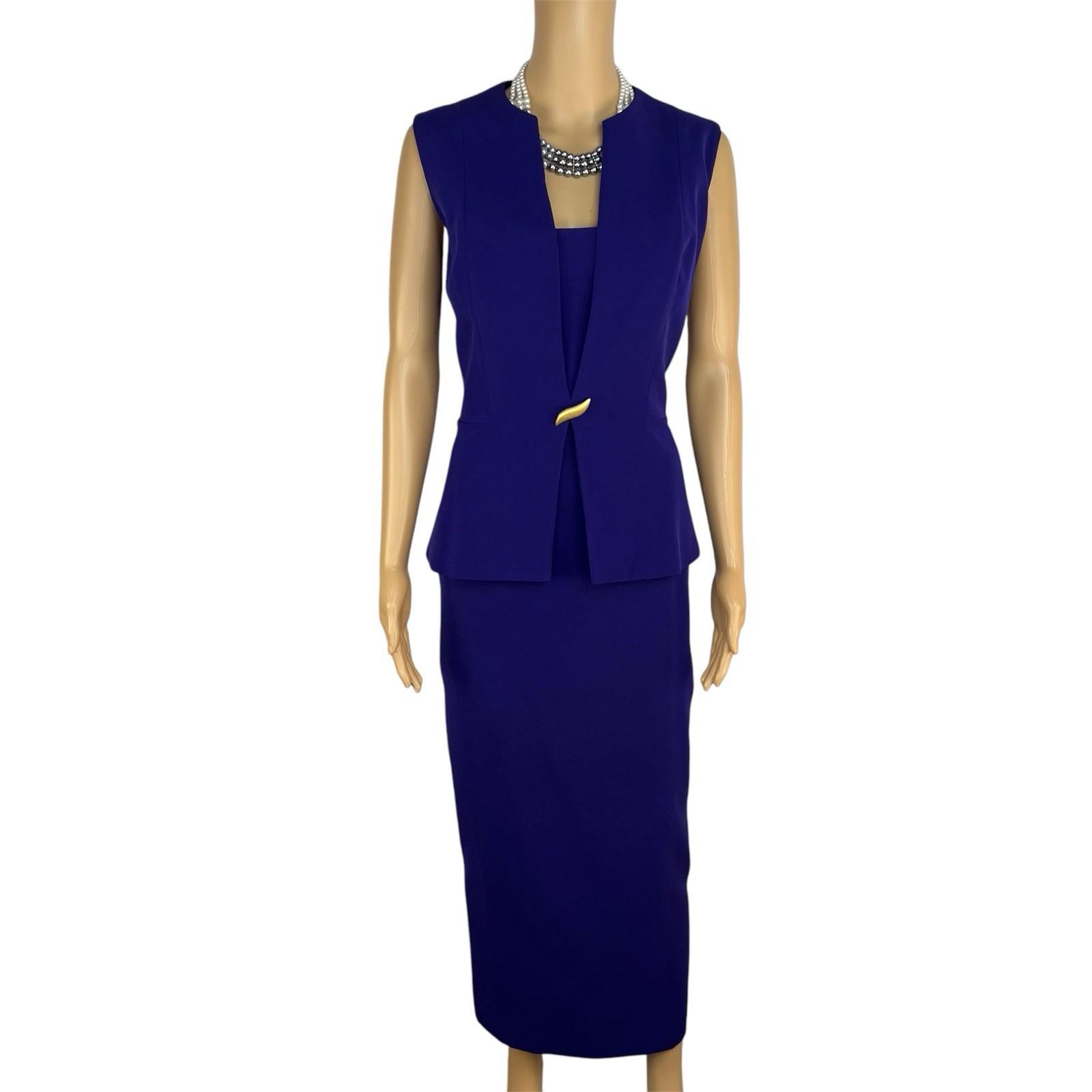 10-6720.jpg Evan Picone Vintage 80s Midi Dress Size 10 A line Sleeveless Feminine Tiered