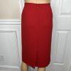 Le Suit Women Polyester Skirt Suit Size 8 Red Lined Notch Collar Business 2PC