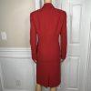 Le Suit Women Polyester Skirt Suit Size 8 Red Lined Notch Collar Business 2PC