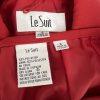 Le Suit Women Polyester Skirt Suit Size 8 Red Lined Notch Collar Business 2PC