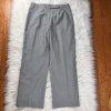KASPER Polyester Viscose Spandex Pant Suit Size 10P Gray Striped Lined 2PC