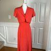 DANA BUCHMAN Silk Dress Cropped Size 4 Pink Fit Flare Minimalist Square Neck 2PC
