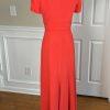 DANA BUCHMAN Silk Dress Cropped Size 4 Pink Fit Flare Minimalist Square Neck 2PC