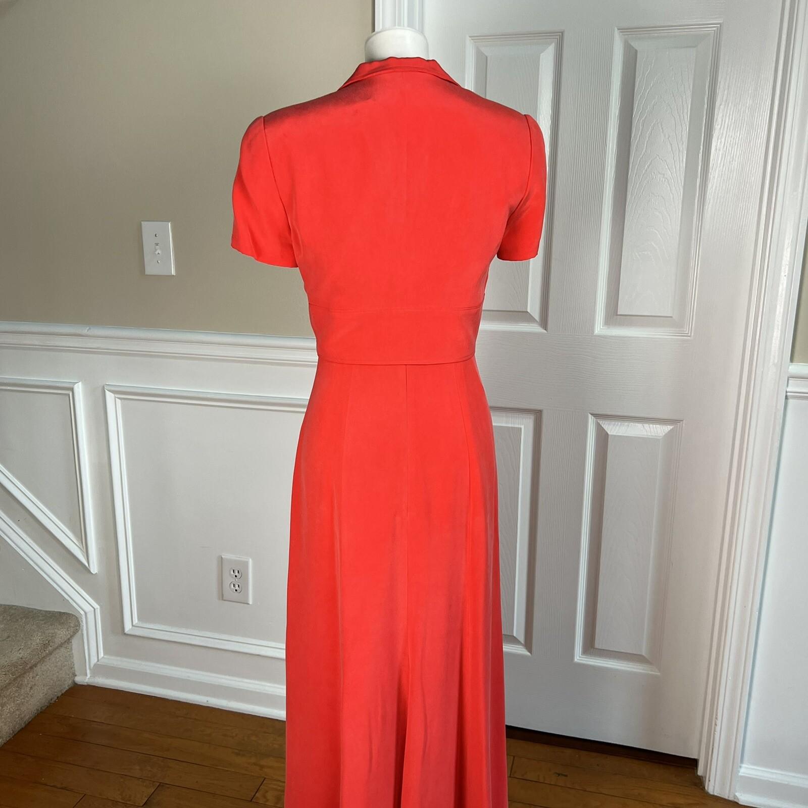 DANA BUCHMAN Silk Dress Cropped Size 4 Pink Fit Flare Minimalist Square Neck 2PC