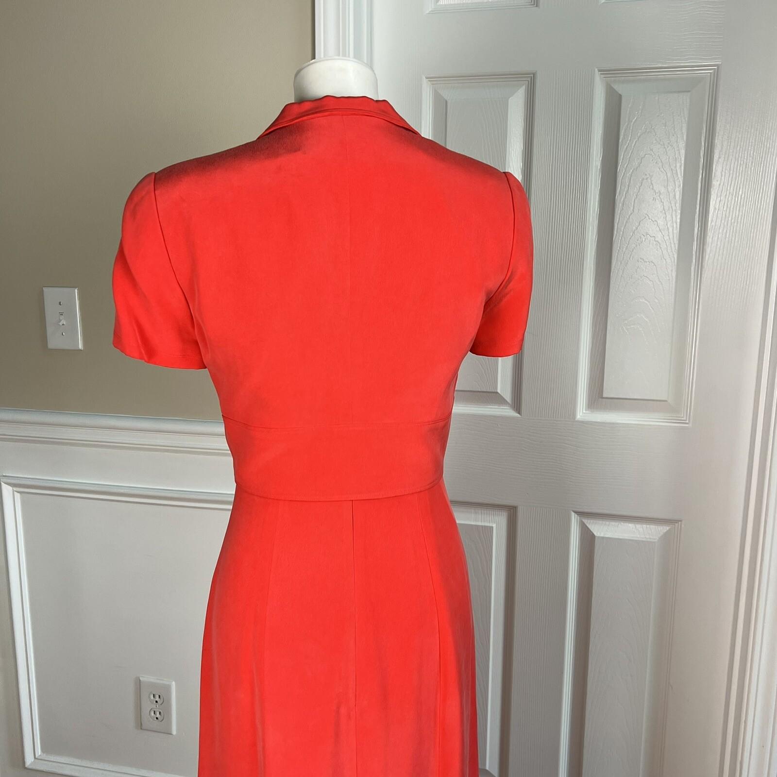 DANA BUCHMAN Silk Dress Cropped Size 4 Pink Fit Flare Minimalist Square Neck 2PC